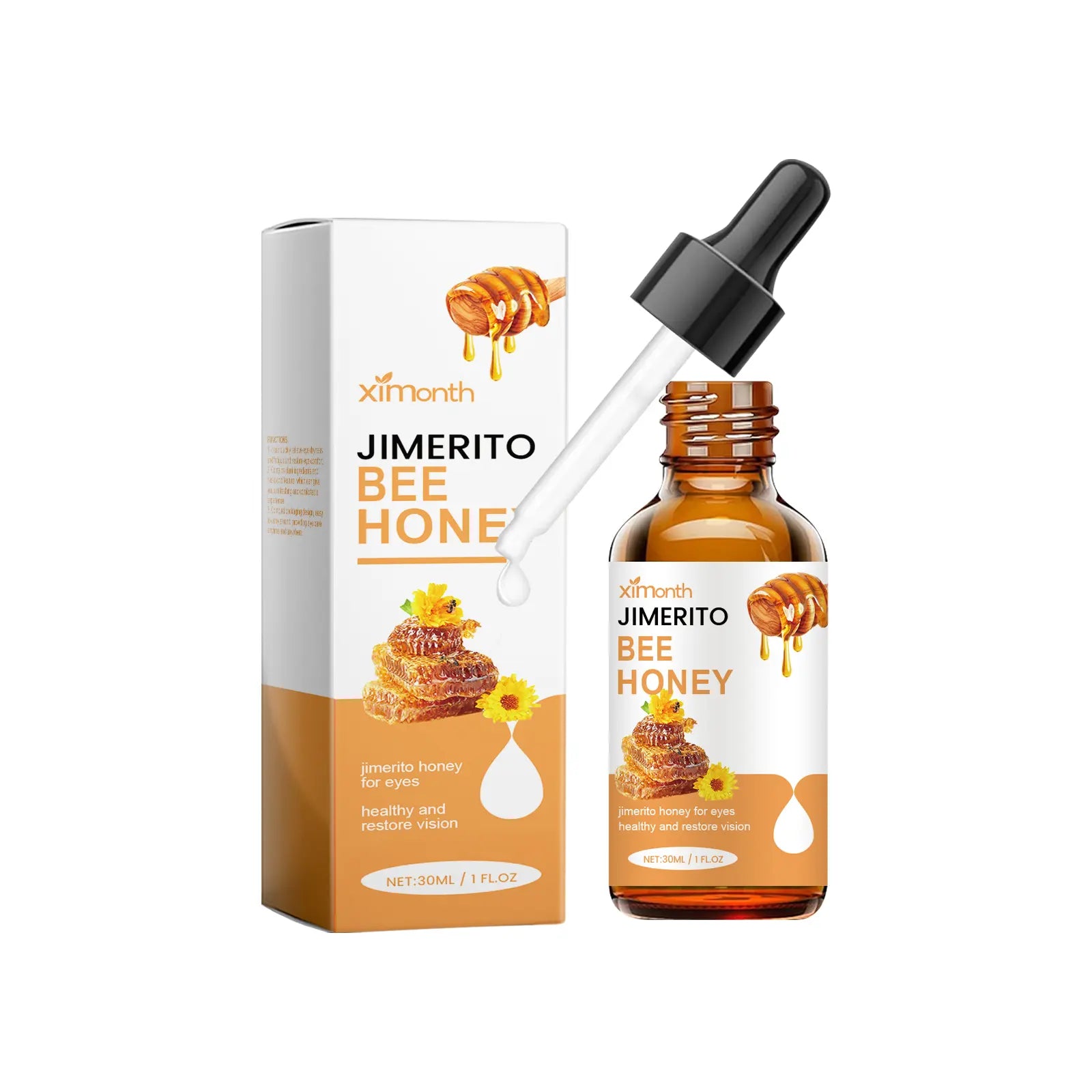Jimerito Honey For Eyes [Ximonth] Perfect for dry eyes, eye floaters, and sticky eye build-up. This fast-acting daily eye care solution helps soothe dryness, refresh tired eyes, and nourish the delicate eye area| honey eye serum