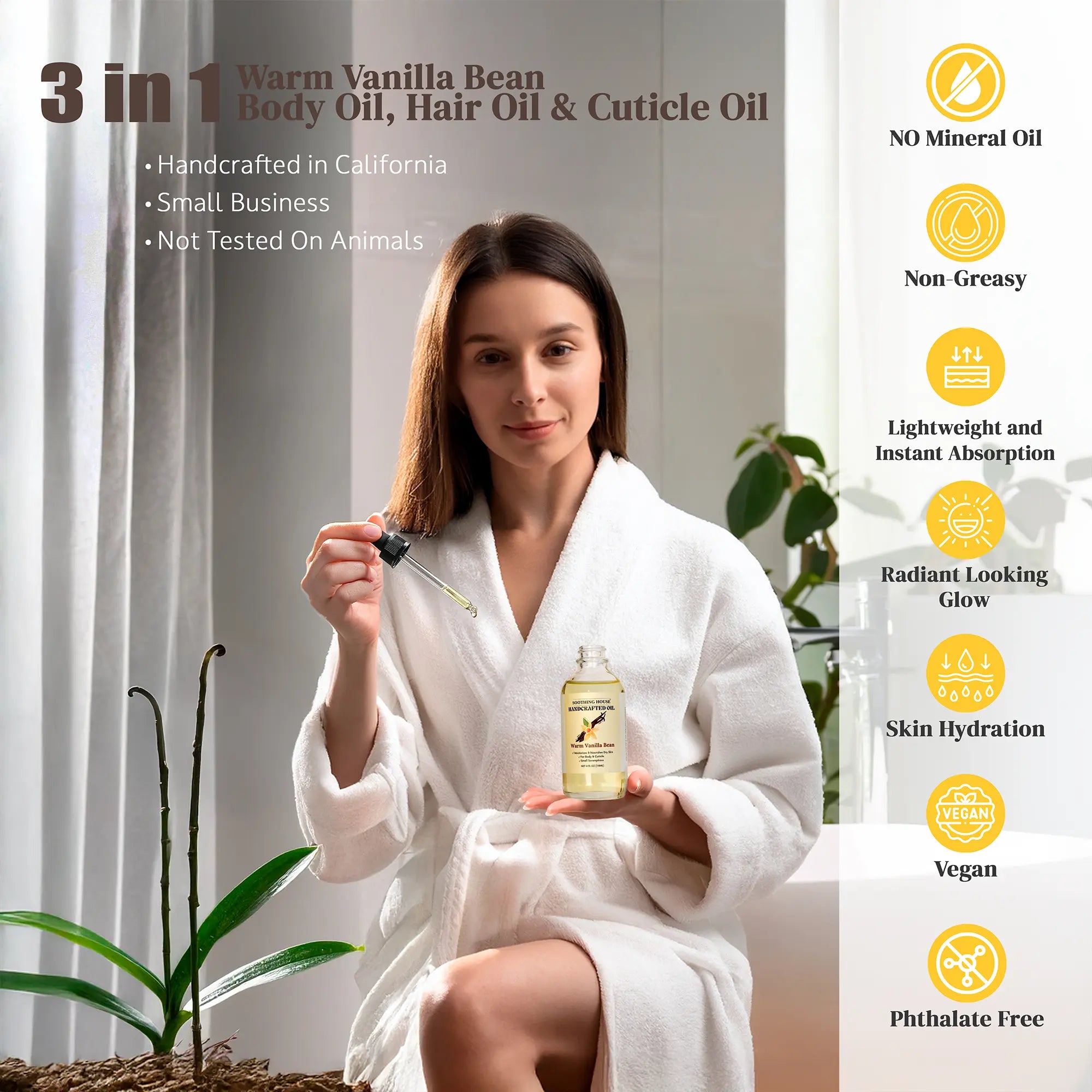 Handcrafted Warm Vanilla Bean Body Oil for Silky Smooth Skin