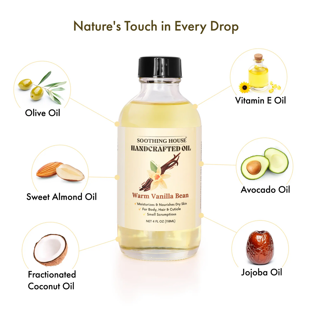 Handcrafted Warm Vanilla Bean Body Oil for Silky Smooth Skin